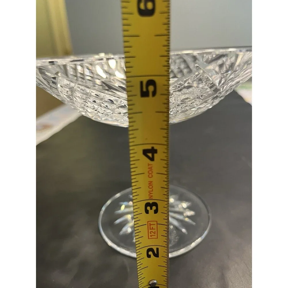 Waterford Crystal Compote Candy Dish Pedestal Vintage Fans Hobstars Crosscuts